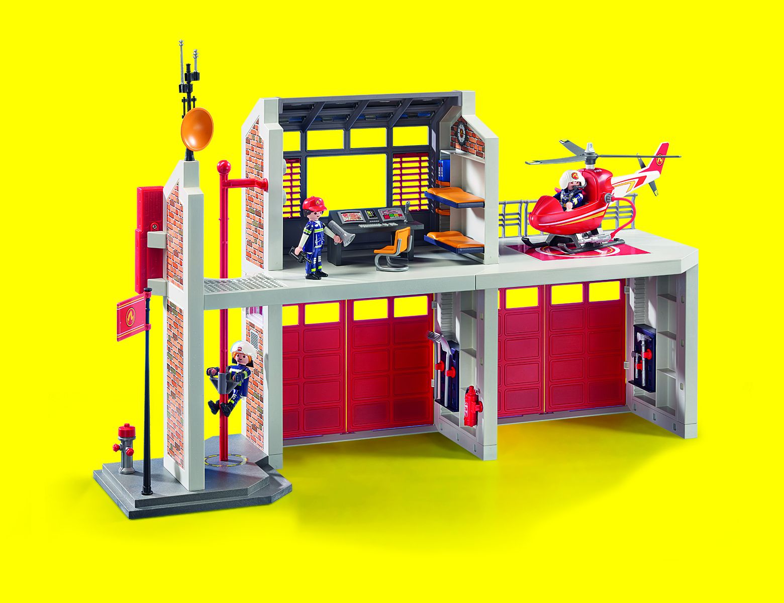 PLAYMOBIL City Action 9462 - Grote Brandweerkazerne met Helicopter - Bouwset - 4+ jaar