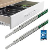 KOTARBAU® Volledig Uitschuifbare Ladegeleiders Met Softclose - 450 mm Zelfsluitende Telescopische Rails van Staal