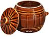 KOTARBAU® Fermentatiepot 1 L - Keramische Fermentatiepot - met Deksel Zuurkoolpot - Steengoed - Bruin
