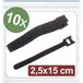 Quadrios 24CA314 Velcro cable tie For bundling Hook and loop part (l x w) 150 mm x 25 mm Black 10 piece(s)