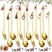 Unyqoos® Set de couverts festive en acier inoxydable – 6 cuillères et 6 fourchettes avec motifs de Noël