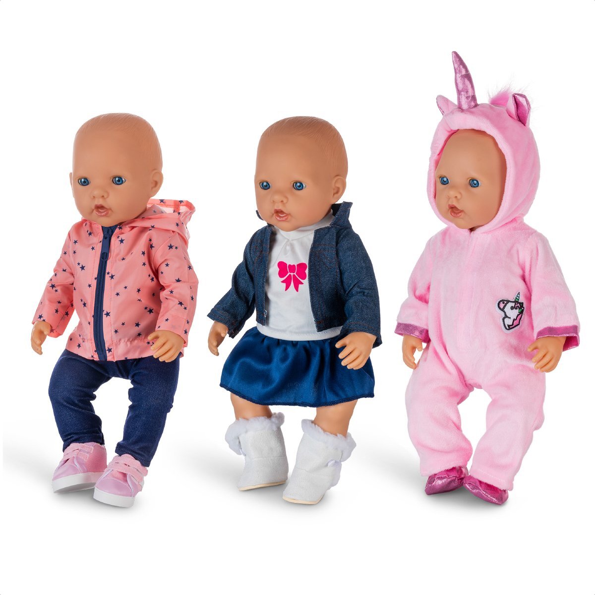 Isa's Friends Isa's Friends® - Poppenkleding - Setje 3 outfits - Kleertjes geschikt voor o.a. BABY born - 43 cm - Geschenkverpakking