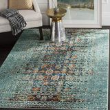 Safavieh Gewassen tapijt modern patroon, MNC208, geweven polypropyleen modern 3' x 5' blauw/meerkleurig.