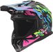 LS2 MX708 Fast II crosshelm Grotesk glans blauw roze groen