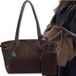 EDIBAZZAR | BAD&BAGS Sac à main femme, cuir écologique, suède, marron, shopper