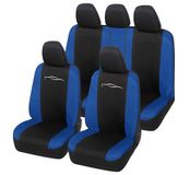 Auto Lupex Auto Accessori Autostoelhoezen, universeel, model racing, stoelbescherming, voor en achter, van polykatoen (zwart - koningsblauw)