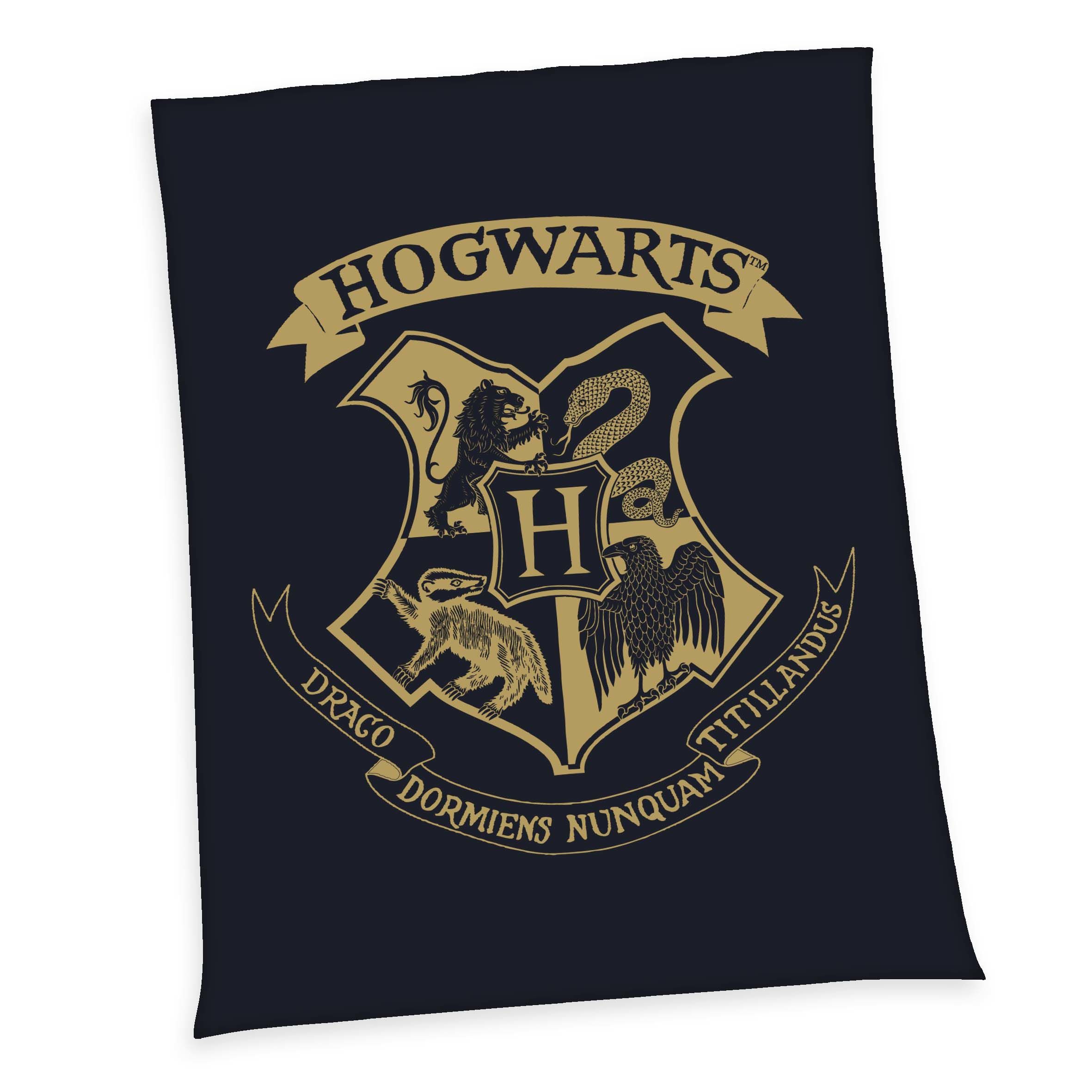 HERDING Harry Potter Plaid - 150 x 200 cm - Zwart/Goud