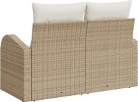 vidaXL Tuinbank 2-zits met kussens Beige