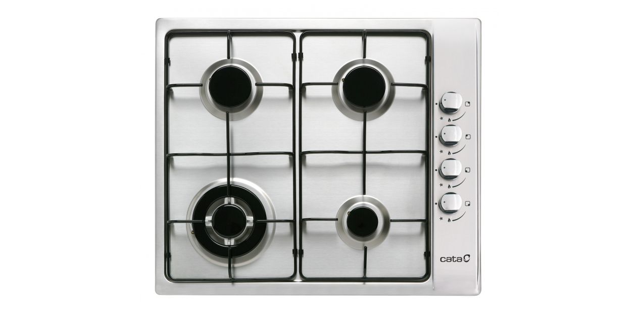 CATA GI 6031 X - Gas Cooktop - 4 Burners - Black, Stainless steel