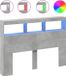 VidaXL Hoofdbordkast met LED-verlichting 140x17x102 cm betongrijs