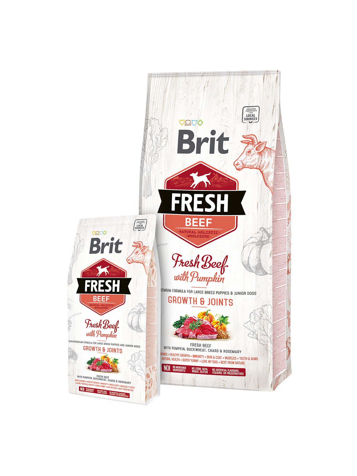 Brit Fresh Beef with Pumpkin Puppy Large Bones & Joints 12 kg