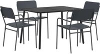 vidaXL - Eetkamerset - 5-delig - Antraciet - Staal