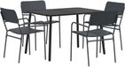vidaXL - Eetkamerset - 5-delig - Antraciet - Staal