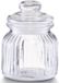 Zeller Voorraadpot - glas - 600 ml - relief - 11 x 14,5 cm - rond - bewaarpot