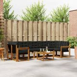 vidaXL - Buiten - bank - set - 8 - st - Natuurlijk - en - zwart