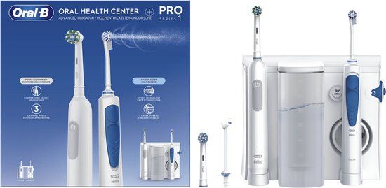 Oral-B Health Center Monddouche + Elektrische Tandenborstel - Blauw/Wit