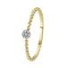 Lucardi Dames Ring 7 diamanten 0,025ct bolletjes. - Ring - Cadeau - 14 Karaat Goud - Geelgoud