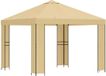 vidaXL Prieel 3 x 3 m Crèmekleurig Polyester en Staal 190 gsm