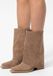 Sacha Dames Beige Suède Western Enkellaarsjes met Flap Maat 39
