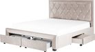 Beliani LIEVIN - Lit avec rangement - Beige - 180 x 200 cm - Velours