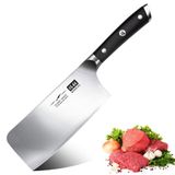 SHAN ZU Koksmes, 7-inch Scherp Vleeshakmes Groentesnijder Professioneel Japans Koolstofstaal Keukenhakmes met Pakkwood Houten Handvat…