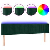 VidaXL Hoofdeind & Voeteind Donkergroen Polyester Fluweel Hout 163 x 16 x 78 cm
