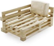 Bananair - Palletkussen - Afneembare hoes - Waterbestendig hoekkussen - Tuinkussen voor Palletbank - 60x40 cm - Beige