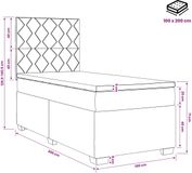 vidaXL Boxspringbed met matras Lichtgrijs 100 x 200 cm Fluweel