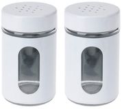 Excellent Houseware Peper / Zoutstrooier - 2x - glas - wit - 94 ml
