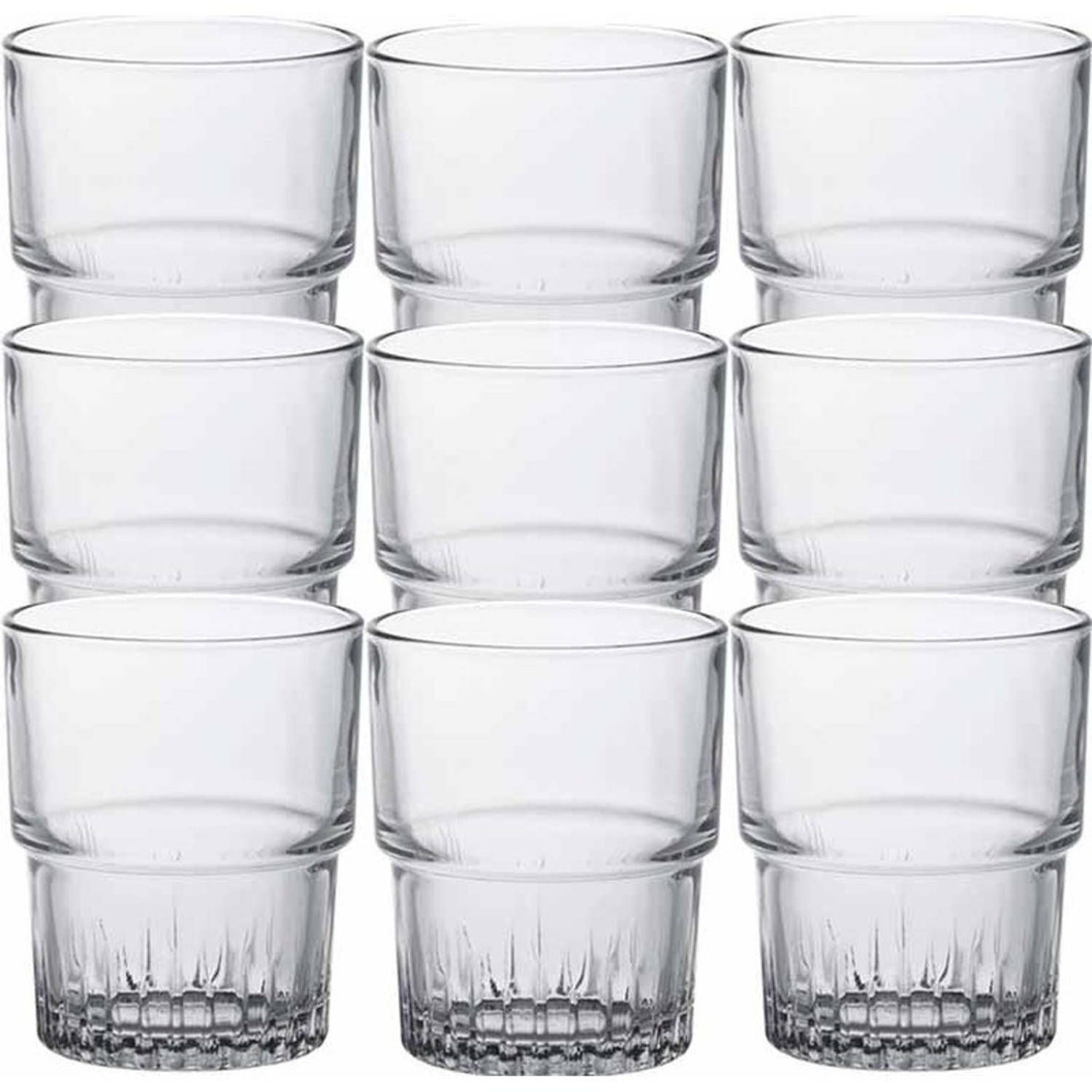 Duralex Empilable - Koffie/Espresso Glazen - 200 ml - Transparant - 18 stuks