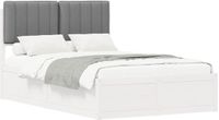 vidaXL Bedframe avec tête de lit rembourrée gris clair 120 x 190 cm
