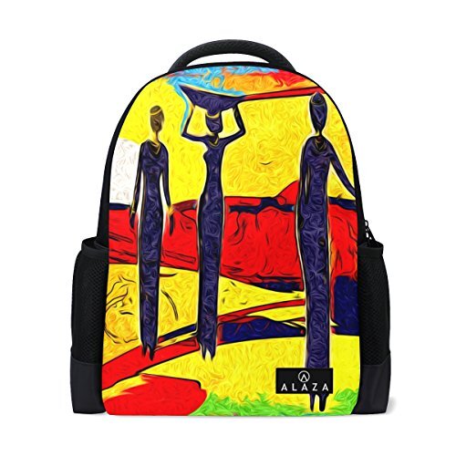 My Daily Mijn dagelijkse abstract Afrikaanse vrouw heldere kleur rugzak 14 Inch Laptop Daypack Bookbag voor Travel College School