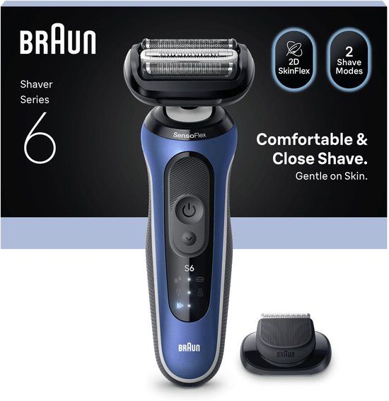 Braun Series 6 62-B1200S - Elektrisch Scheerapparaat voor Mannen - Blauw