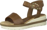 Tamaris Dames Sandalen Bruin Sleehak Leer Maat 41
