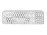 Mars Gaming MK-SILENKEYS, compact draadloos toetsenbord, volledig formaat, laag profiel, stille schaarschakelaar, Copilot AI-knop, Bluetooth 5.1 Dual + 2,4 GPRO, 200 uur batterij, PC/Mac, Frans, wit