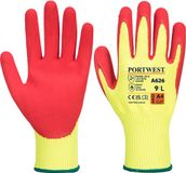 Portwest Vis-Tex HR snijbestendige handschoen met Nitril - Geel/rood - M