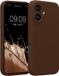 kwmobile hoesje geschikt voor Apple iPhone 16 - TPU backcover met siliconen coating - Smartphone case in chocoladebruin