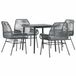 vidaXL 5-delige tuinset met kussens, polyrattan, glas, grijs
