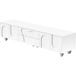Meuble TV blanc 180 cm avec pieds en bois massif - Meuble de rangement minimaliste et fonctionnel