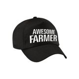Bellatio Decorations Awesome farmer pet / cap zwart voor volwassenen - baseball cap - cadeau petten / caps