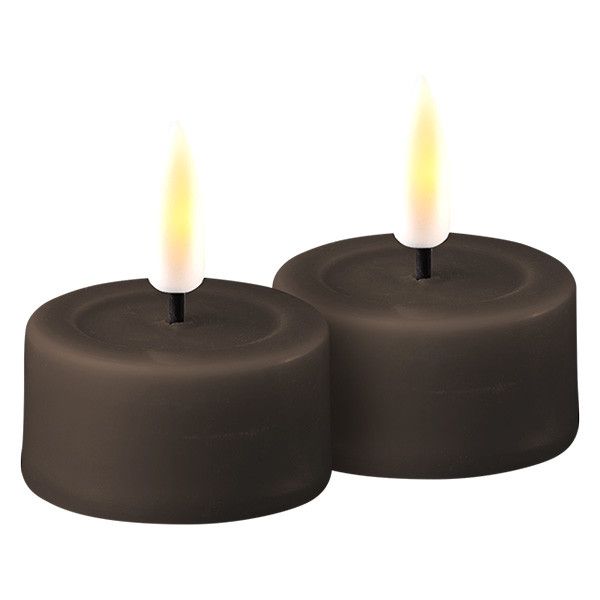 LED Waxinelicht - Mokka - 3D Vlam - 2 Stuks - Deluxe HomeArt