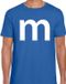 Bellatio Decorations Shoppartners Bv Letter M verkleed Carnaval t-shirt - blauw - voor heren