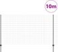 vidaXL Euro-hek met palen 10 x 1,4 m PVC-coated staal grijs mesh