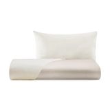 Boston Eenpersoons beddengoedset, omkeerbaar, 1 kussensloop, zandkleurig/ivoorkleurig, 100% percale katoen, gemaakt in Italië