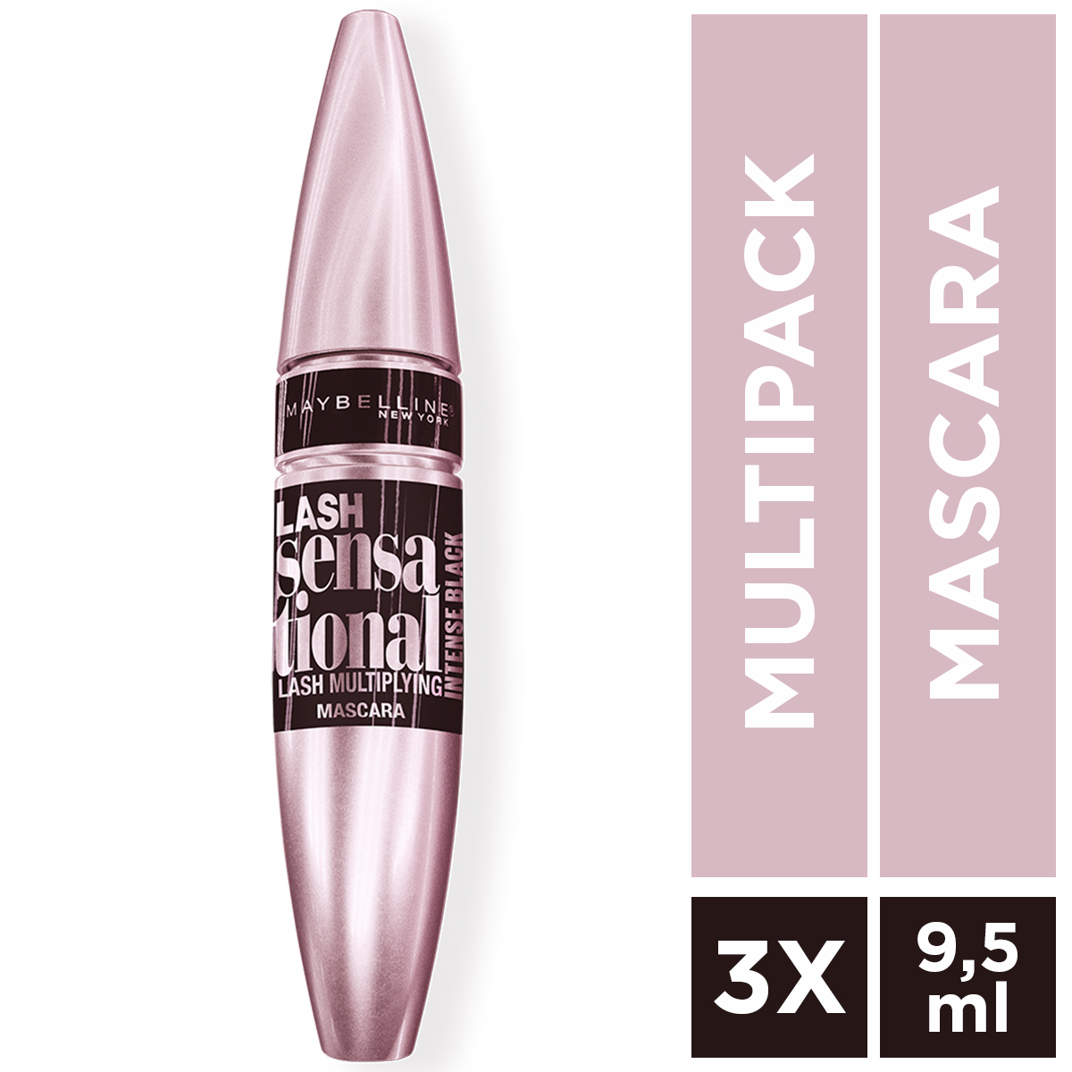 Maybelline Lash Sensational - Intense Black - Zwart - Mascara - 3 stuks voordeelverpakking