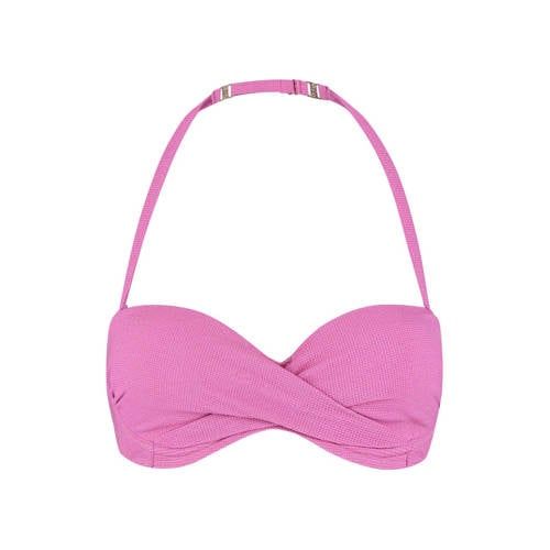 Beachlife Voorgevormde Strapless Bandeau Bikinitop Lurex Roze