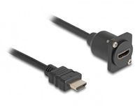 Delock HDMI D-type module met HDMI (m) kabel | HDMI2.0 (4K 60Hz + HDR) | zwart | 0,20 meter