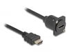 Delock HDMI D-type module met HDMI (m) kabel | HDMI2.0 (4K 60Hz + HDR) | zwart | 0,20 meter
