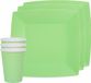 Santex Set de vaisselle pour fête/anniversaire - 10x assiettes à gâteau et gobelets - Vert menthe - Carton