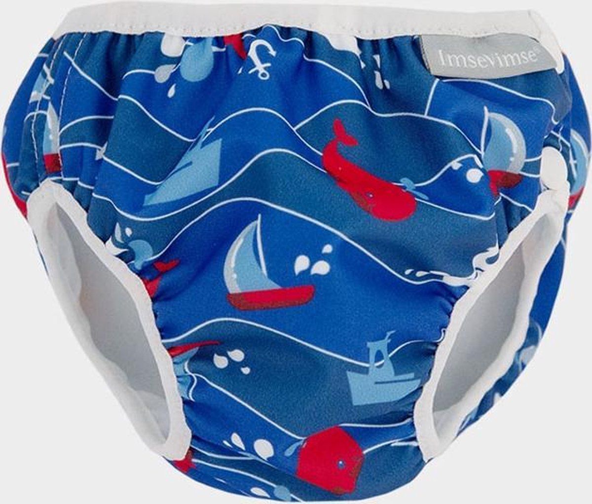 Imsevimse Imse Vimse wasbare zwemluier - Blue sea - M 7-10 kg. - blauw